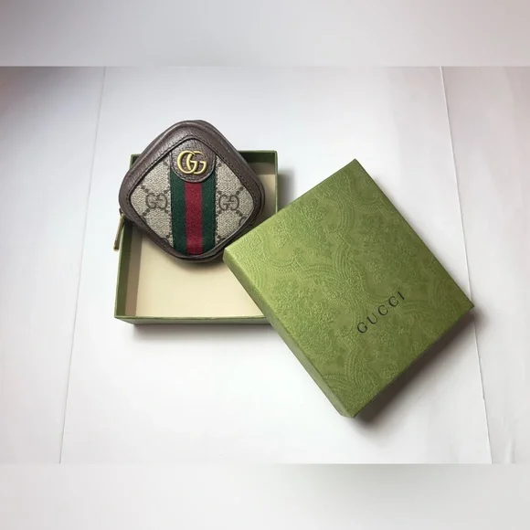 New Gucci GG Ophidia Zipper Key Pouch Case